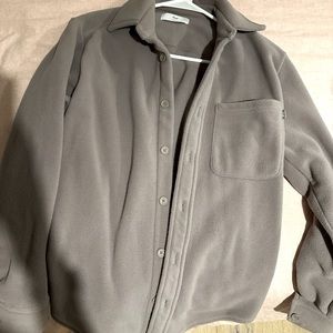 TNA fleece button up - turner taupe